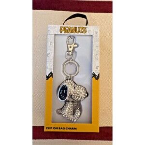 NWT Peanuts 3D Snoopy Crystal Rhinestone Bag Charm Bling